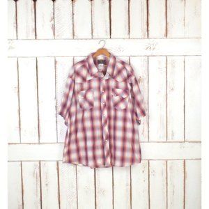 Vintage Wrangler checkered plaid western button down rancher shirt